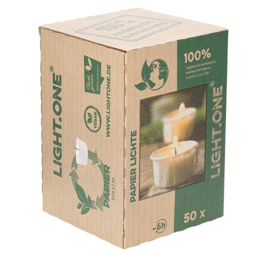 položky Čajové svíčky v papírovém obalu pro slavnostní příležitosti a příjemné chvíle Light One 4cm 50ks