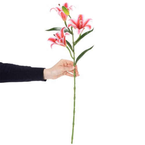 položky Umělá lilie pro stylovou dekoraci obývacího pokoje a realistický vzhled, 67 cm, 2 kusy