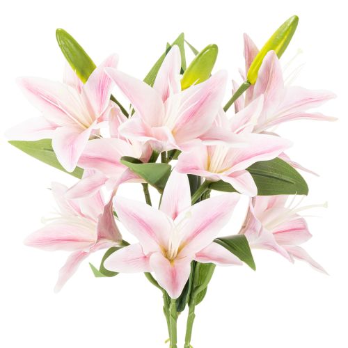 Umělý květ lilie, stonek, dekorace, 68 cm, 3 kusy | Floristik24.cz