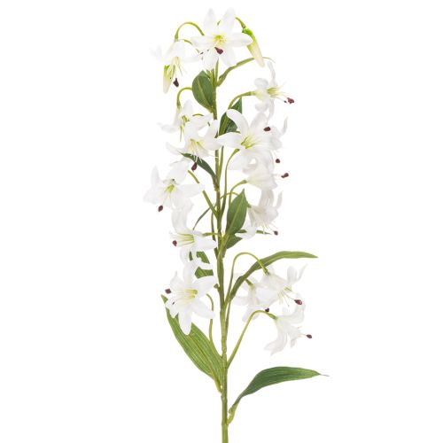 Umělá bílá lilie s dlouhou kvetoucí větví, dekorativní, 80 cm