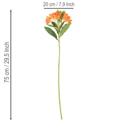 Umělý květ pomeranče Alstroemeria, umělá kytice, 75 cm, 3 kusy | Floristik24.cz
