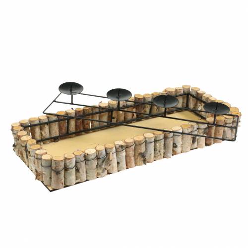 Floristik24 Podnos na svíčku Advent s březovým okrajem 44cm