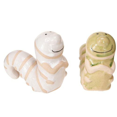 Vtipná červí dekorace keramická housenka závěsná dekorace květináč 9x6cm 2ks
