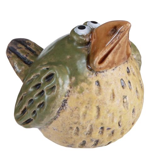 Floristik24 Legrační ptáček keramická dekorace jarní zelená 9×7,5×6,5cm 3 ks