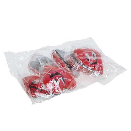 Floristik24 Magnet srdce smajlík červený 4cm 6ks