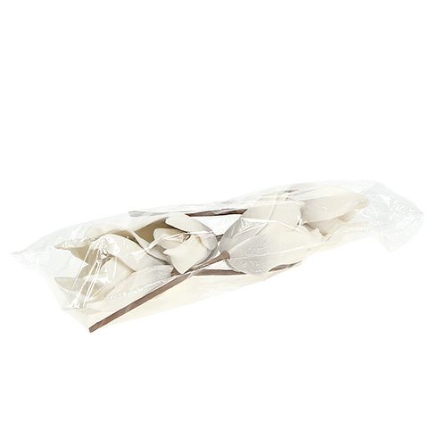 Floristik24 Květ magnólie z molitanu šedý, bílý Ø10cm L26cm 4ks