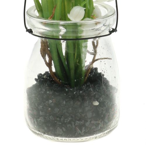 Floristik24 Konvalinka ve sklenici k zavěšení V22cm