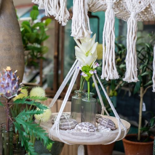 položky Závěsný koš Macrame dekorační mísa boho stylu Ø23cm V90cm