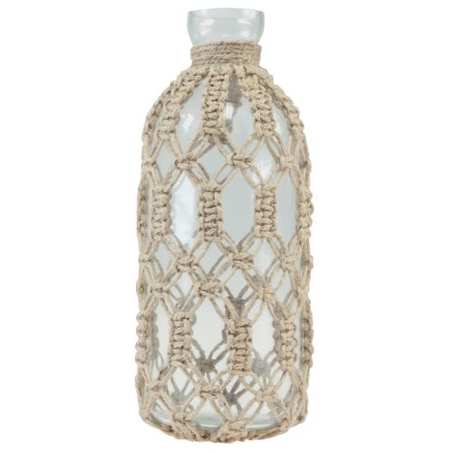 položky Skleněná dekorativní váza Macrame z přírodní juty Ø10,5cm H26cm