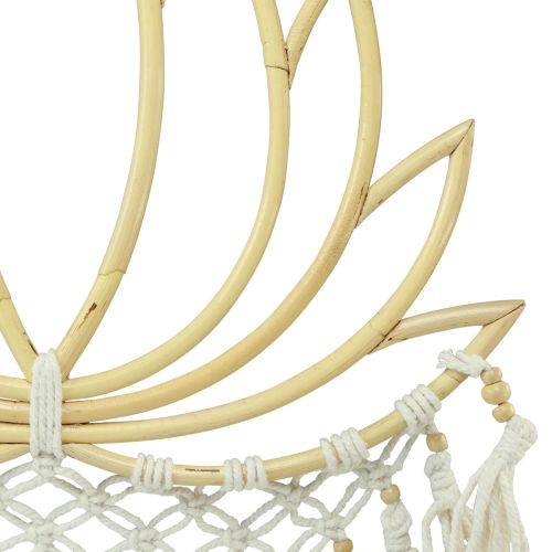 Floristik24 Macrame nástěnná dekorace lotosová dekorace bambus přírodní krém 70cm