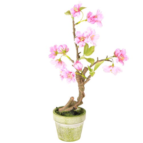 položky Umělý mandlovník v květináči s růžovými květy V28cm
