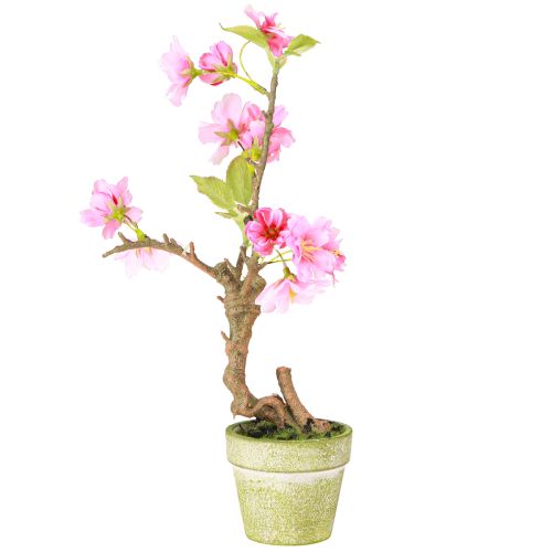 položky Umělý mandlovník v květináči s růžovými květy V28cm
