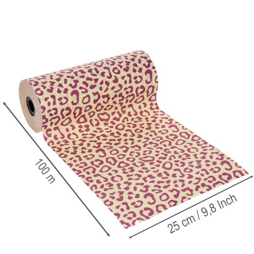 Manžetový papír, leopardí vzor, fialový, 25cm, 100m | Floristik24.cz