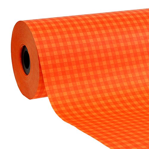 Floristik24 Manžetový papír 37,5cm oranžový šek 100m