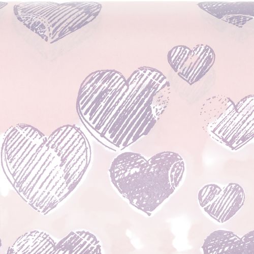 položky Balicí papír s květinovými motivy a srdíčky pro dekorativní květinové výtvory, 25 cm x 25 m