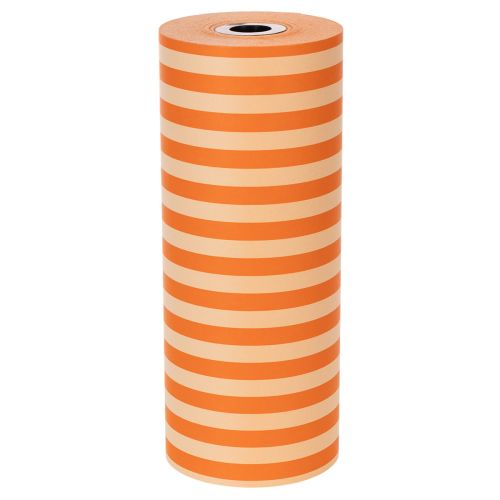 Role papíru na manžety, oranžově pruhovaná, 25 cm x 100 m | Floristik24.cz