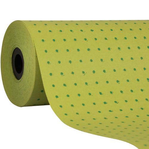 Floristik24 Manžetový papír hedvábný papír mechové zelené tečky 25cm 100m