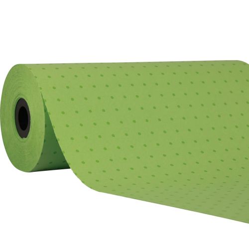 Floristik24 Manžetový papír hedvábný papír zelené puntíky 25cm 100m