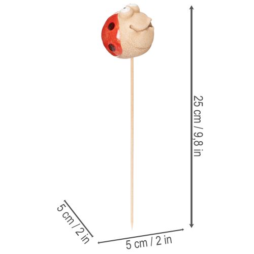 položky Zahradní kolíky ve tvaru berušky, dekorativní poutač pro zahradní dekoraci, 25 cm, 4 kusy