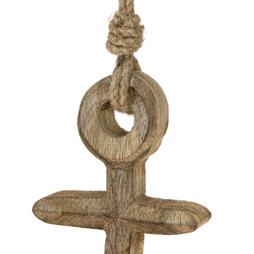 položky Námořní dekorační kotva Dřevěná přírodní dřevěná kotva k zavěšení 19cm