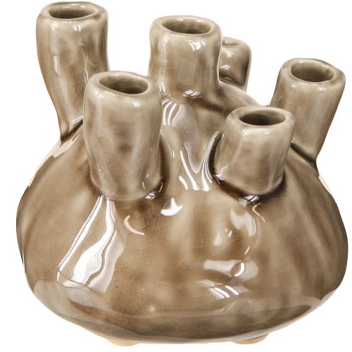 Floristik24 Námořní keramická váza Coral Look Brown Ø11,5cm H10cm