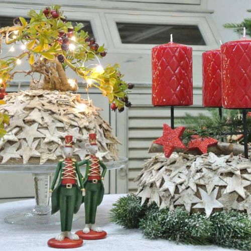 Floristik24 Vánoční myška dekorativní figurka myška v uniformě 6 × 4,5 × V14,5 cm 2ks