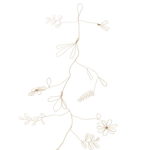 položky Kovová květinová dekorace girlanda, drát na květinový věnec, letní dekorace, dekorace na zeď, zlatá, 110 cm