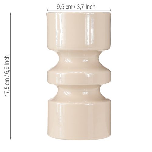 položky Kovová váza na květiny Cappuccino Brown Email Ø9cm H17,5cm