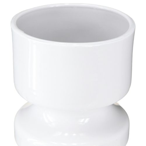 položky Kovová váza na květiny v krémově bílém smaltu Ø9cm H17,5cm