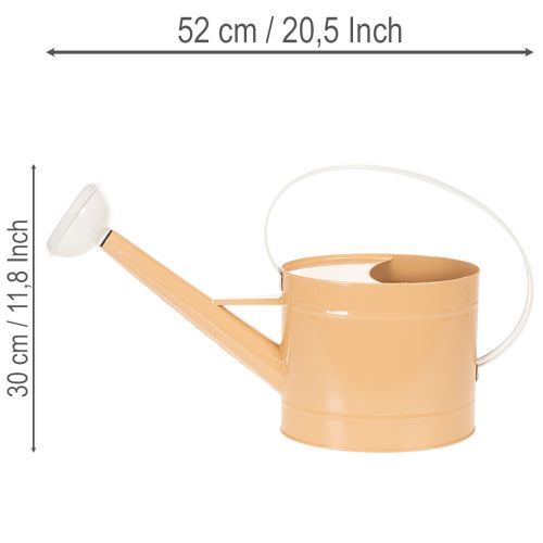 Kovová dekorativní konev na zalévání, vintage vzhled, světle hnědá, 52,5 cm - květináč na dekoraci stolu a letní dekoraci | Floristik24.cz
