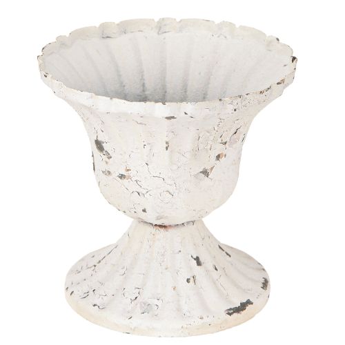 položky Kovový ozdobný šálek Small Shabby Chic White Ø8,5cm V8cm 2ks