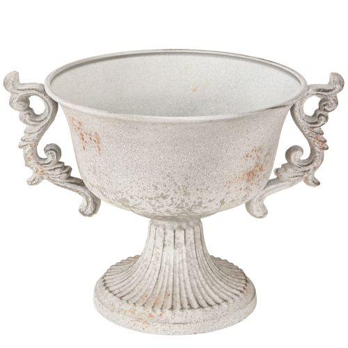 Floristik24 Kovová ozdobná trofej s uchy vintage šedá rez H18,5cm