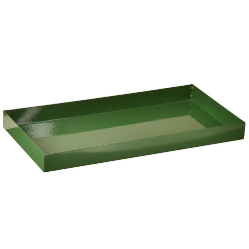 Kovový dekorativní podnos obdélníkový kovový podnos zelený 30×15cm