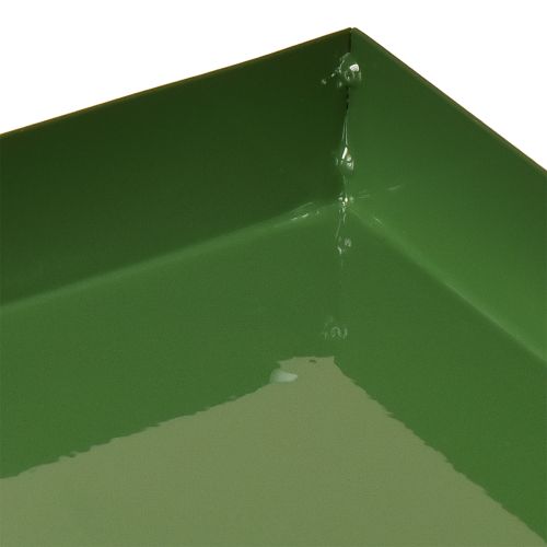 položky Kovový dekorativní podnos obdélníkový kovový podnos zelený 30×15cm