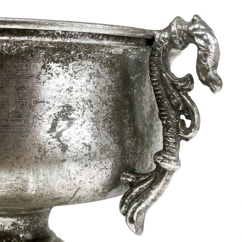 Floristik24 Starožitný kovový pohár ve stříbrné barvě Ø18cm H30cm