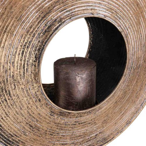 Floristik24 Kovový Deco Vintage Deco Bronzový svícen Ø35,5cm
