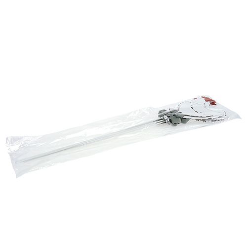 Floristik24 Kovové kuře na špejli bílé 16cm 6ks