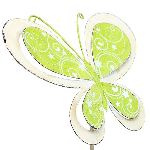 položky Kovová zátka motýlek zelená, růžová 52cm 2ks