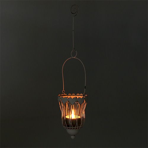 Floristik24 Kovová lucerna Ø7,5cm H12cm bílá