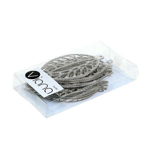 Floristik24 Plech na zavěšení stříbro 4cm x 7cm 24ks