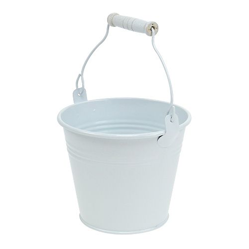 Floristik24 Kovové vědro bílé Ø12cm H10cm 8 ks