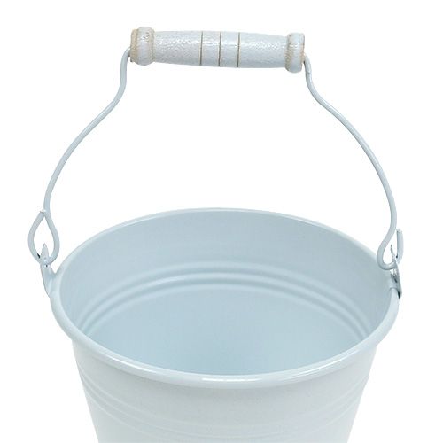 Floristik24 Kovové vědro bílé Ø12cm H10cm 8 ks