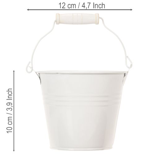 položky Kovové kbelíky, bílé, Ø12cm, V10cm, 8 kusů