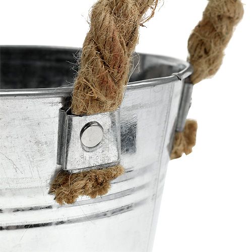 položky Lesklé kovové vědro s provazovými držadly Ø16cm