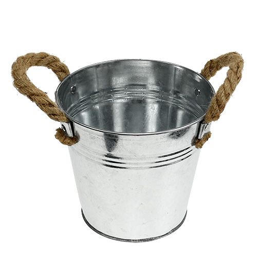 položky Lesklé kovové vědro s provazovými držadly Ø16cm