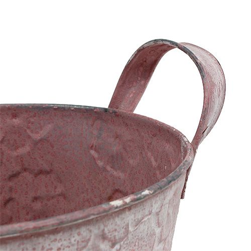 Floristik24 Kovové vědro s květinami růžové Ø15,5cm V15cm