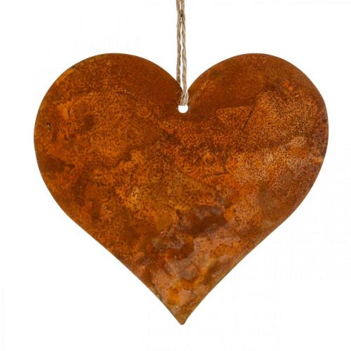 položky Kovová srdce, ozdobné přívěsky, dekorace rez 19×20 cm 4ks