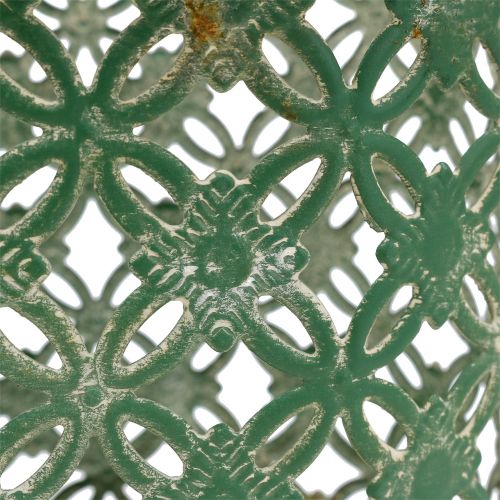 Floristik24 Kovový oválný košík s uchem 25cm x 16,5cm V21cm Zelený