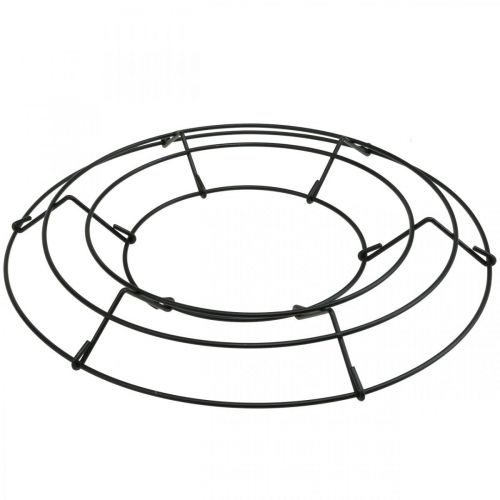 položky Kovový věnec černá stolní dekorace drátěný věnec Ø30cm V3,5cm