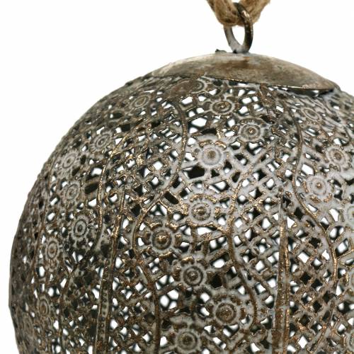 Floristik24 Kovová koule starožitná na zavěšení Ø13,5cm